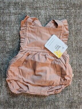 NWT Burt's Bees Pink Cotton Baby Romper (3-6 M)